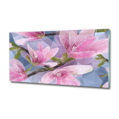 Wall art on glass Pink magnolia