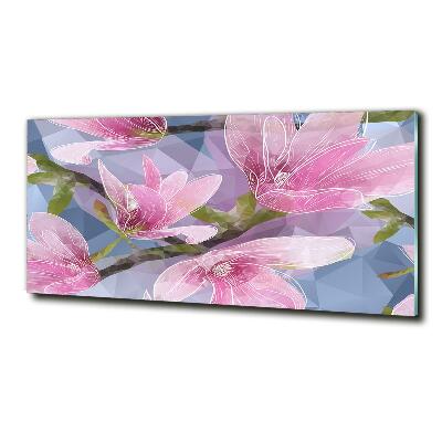 Wall art on glass Pink magnolia