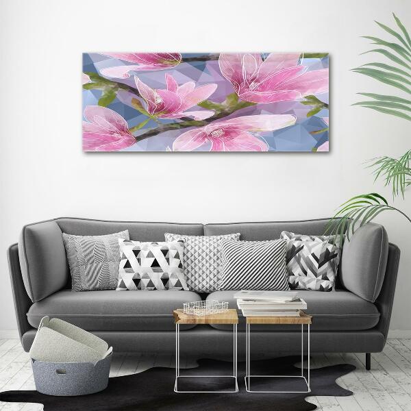 Wall art on glass Pink magnolia