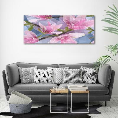 Wall art on glass Pink magnolia