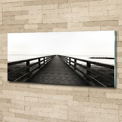 Glass art picture Wooden pier