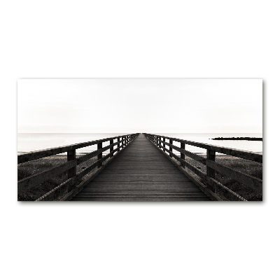 Glass art picture Wooden pier