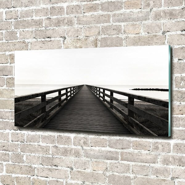 Glass art picture Wooden pier