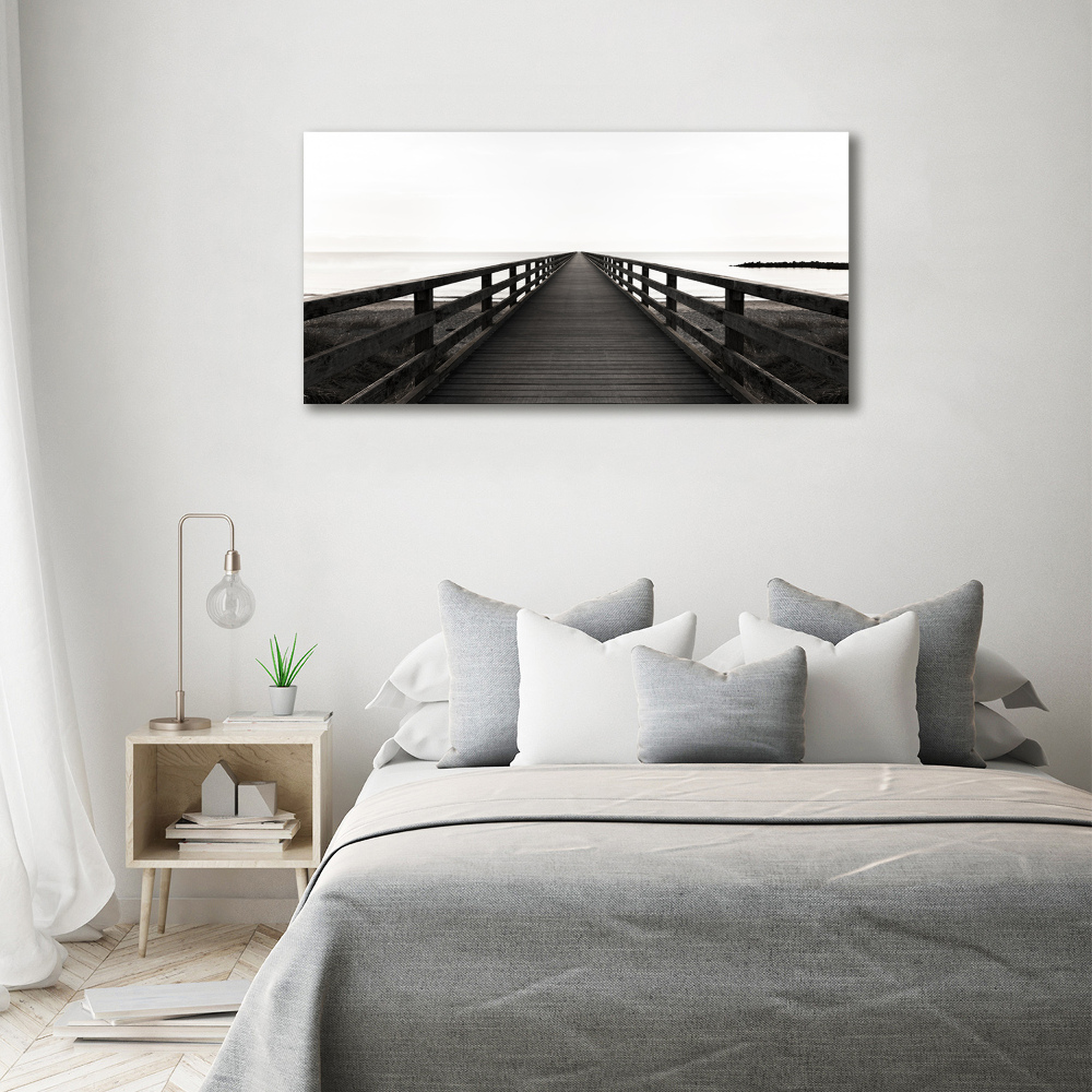 Glass art picture Wooden pier