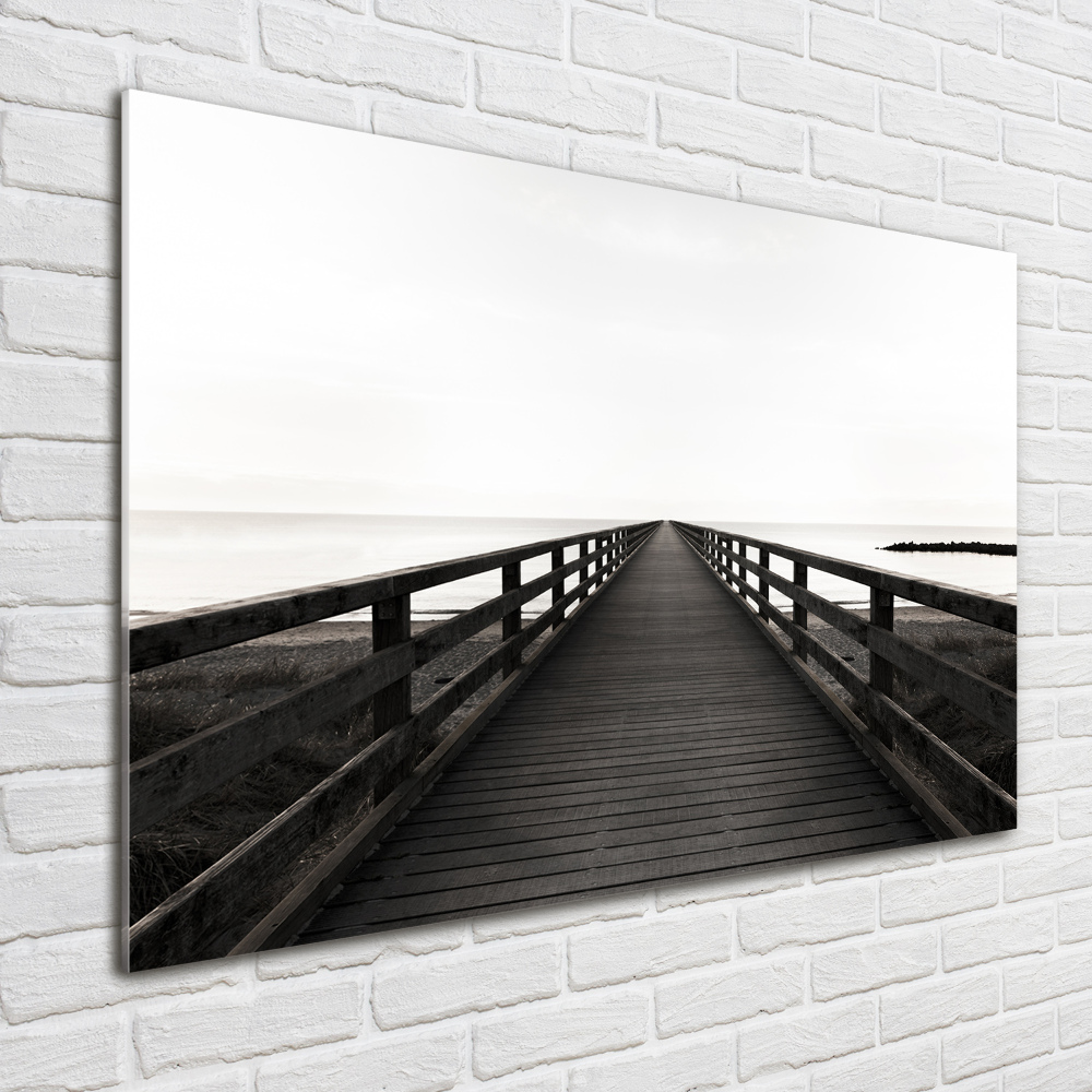 Glass art picture Wooden pier