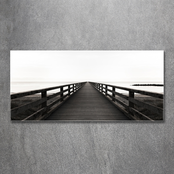 Glass art picture Wooden pier