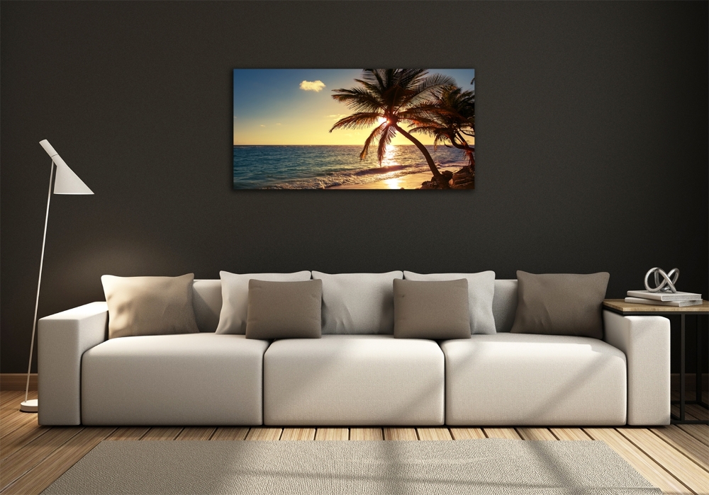 Wall art on glass Tropical beach