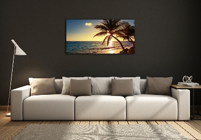 Wall art on glass Tropical beach