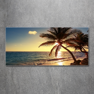 Wall art on glass Tropical beach