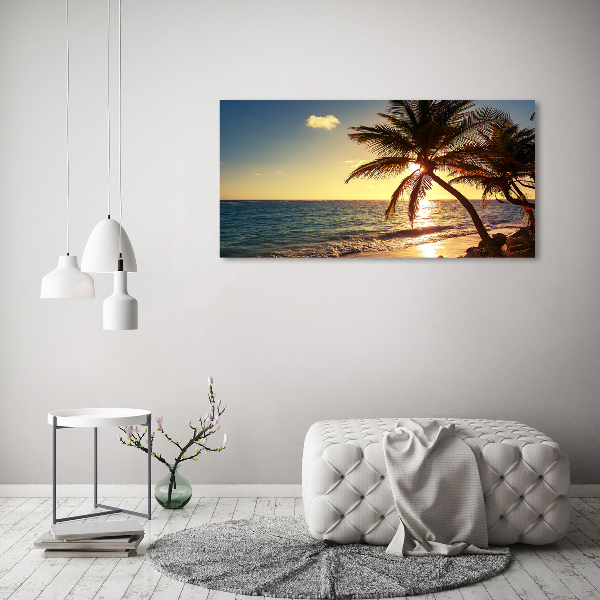 Wall art on glass Tropical beach