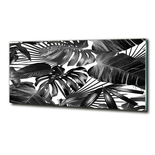 Wall art on glass Tropical leaves