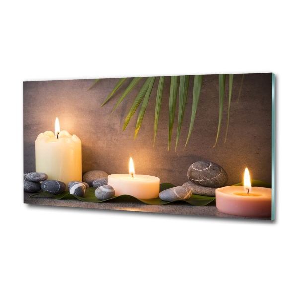 Glass wall art Burning candles