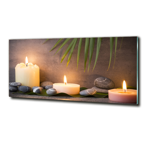 Glass wall art Burning candles