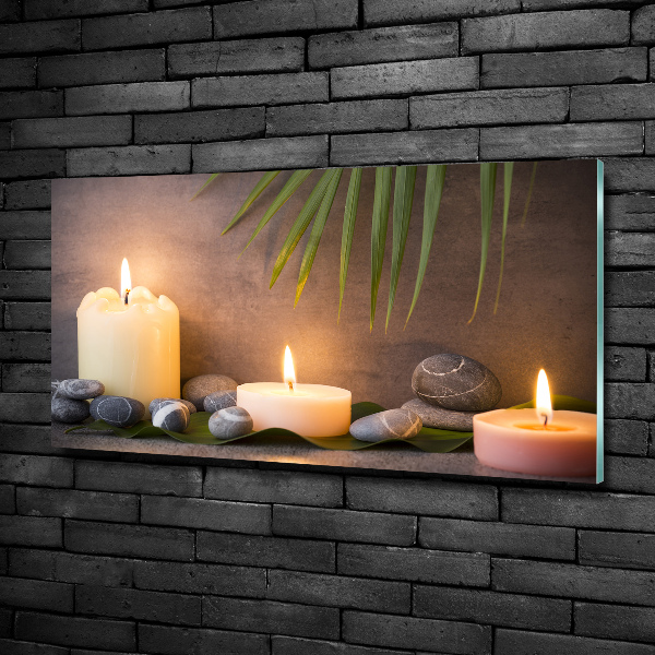 Glass wall art Burning candles