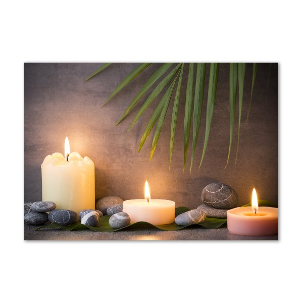 Glass wall art Burning candles