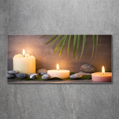 Glass wall art Burning candles