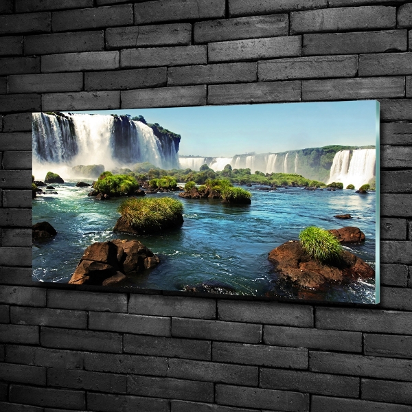 Glass wall art Igaz waterfall