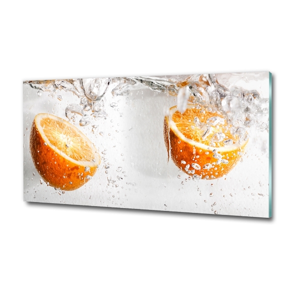 Printed glass wall art Oranges under water