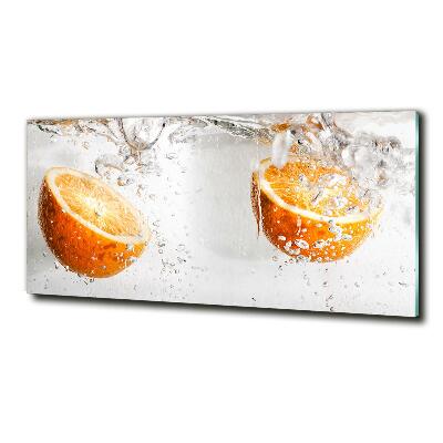 Printed glass wall art Oranges under water