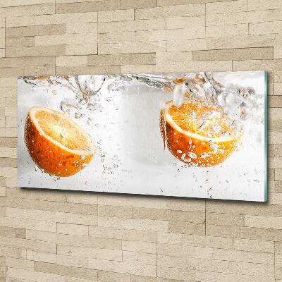 Printed glass wall art Oranges under water