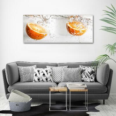 Printed glass wall art Oranges under water