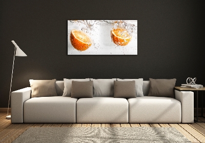 Printed glass wall art Oranges under water