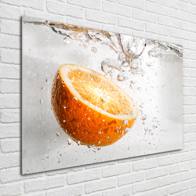 Printed glass wall art Oranges under water