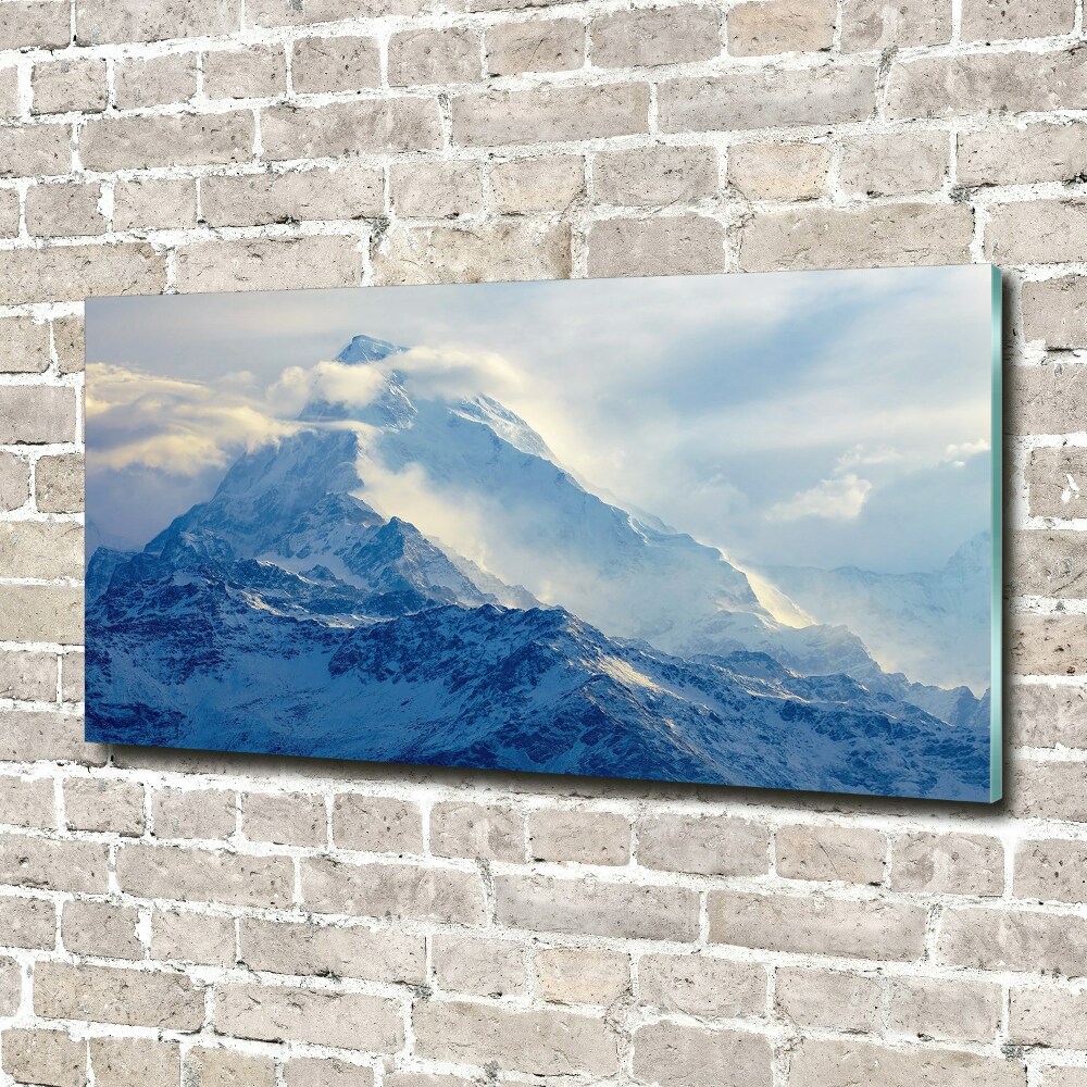 Wall art on glass Mountain peak