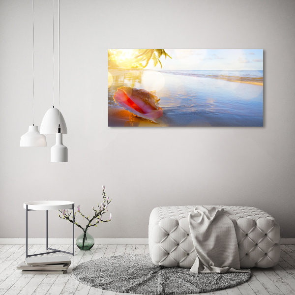 Wall art on glass Beach shell