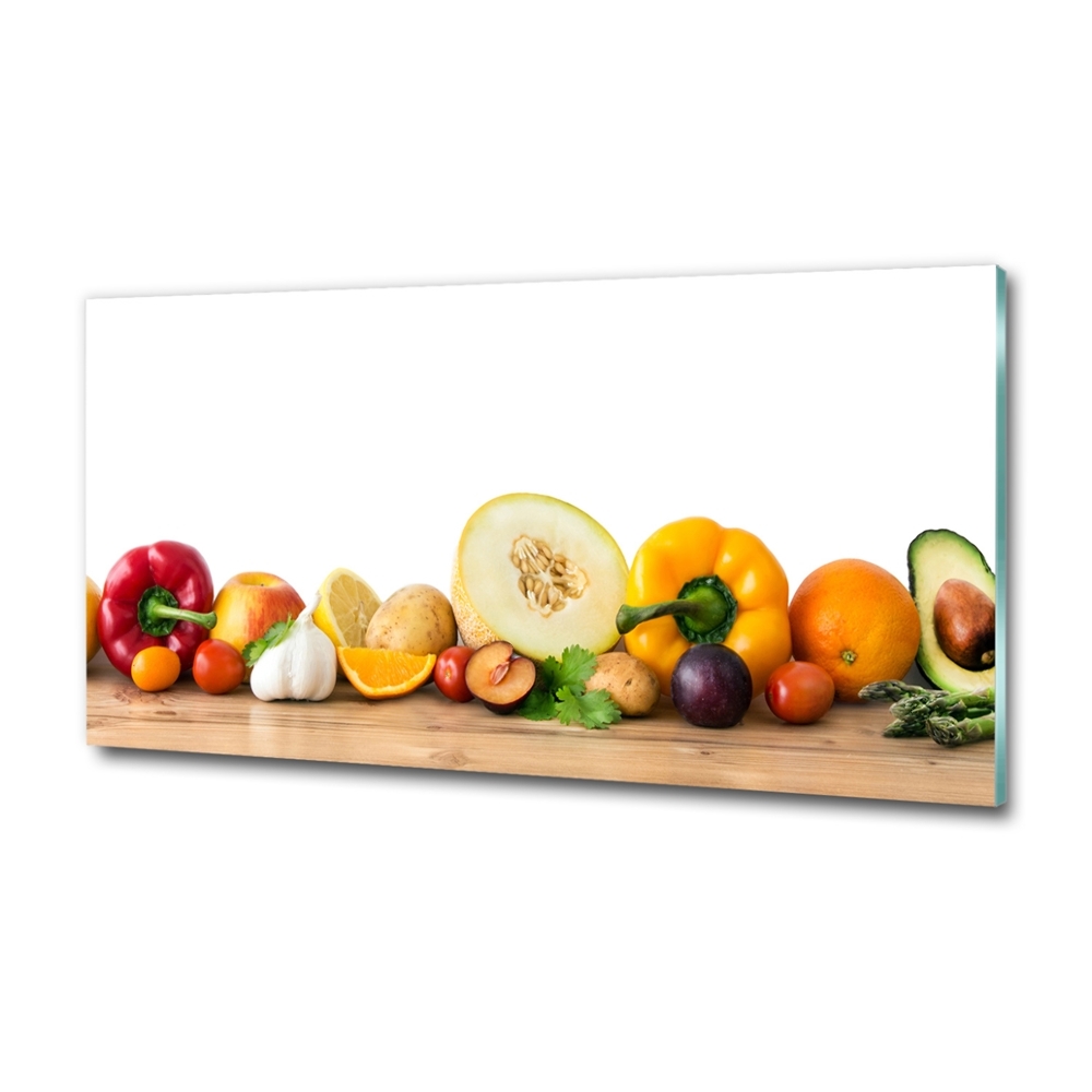 Printed glass wall art Fruits and vegetables