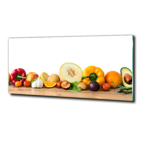 Printed glass wall art Fruits and vegetables