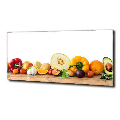 Printed glass wall art Fruits and vegetables