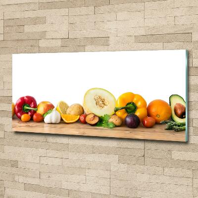 Printed glass wall art Fruits and vegetables