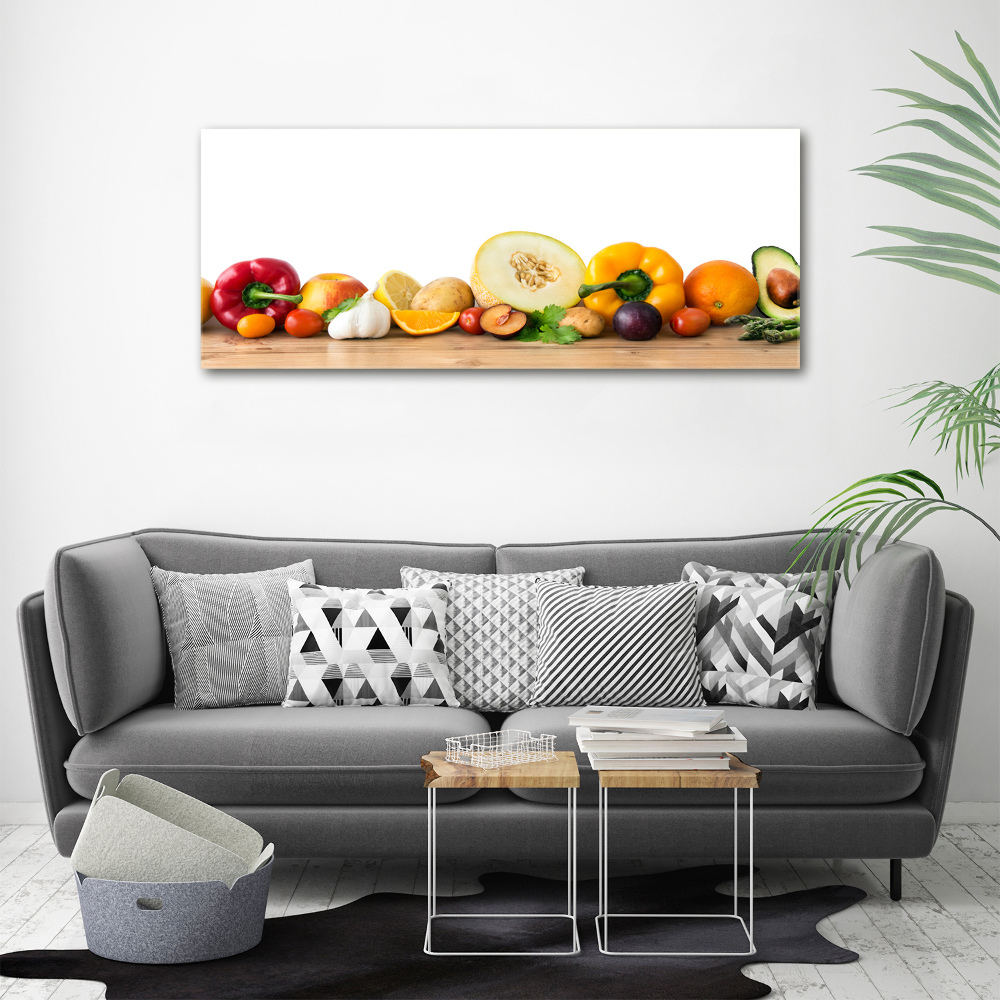 Printed glass wall art Fruits and vegetables