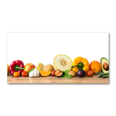 Printed glass wall art Fruits and vegetables