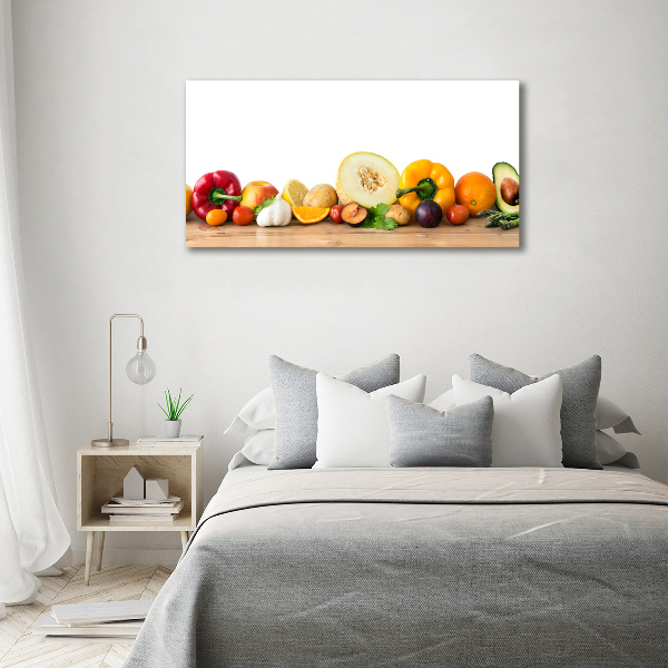 Printed glass wall art Fruits and vegetables