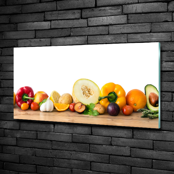 Printed glass wall art Fruits and vegetables