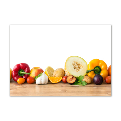 Printed glass wall art Fruits and vegetables