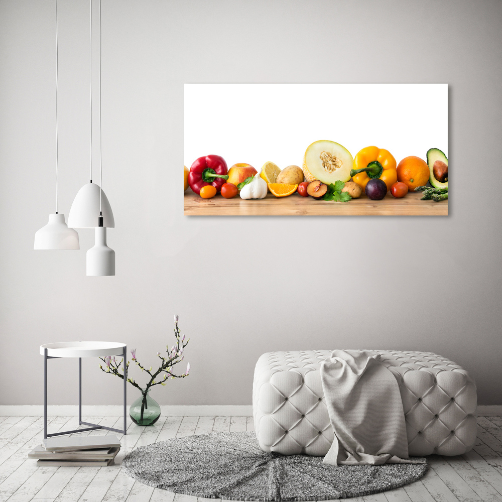 Printed glass wall art Fruits and vegetables