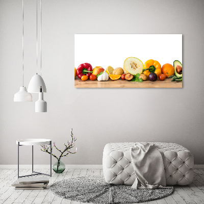 Printed glass wall art Fruits and vegetables