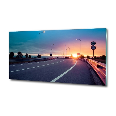 Glass art print Highway