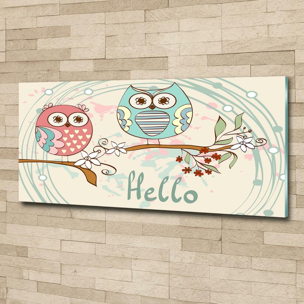 Printed glass wall art Owls