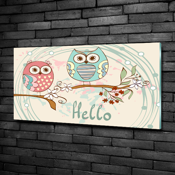 Printed glass wall art Owls