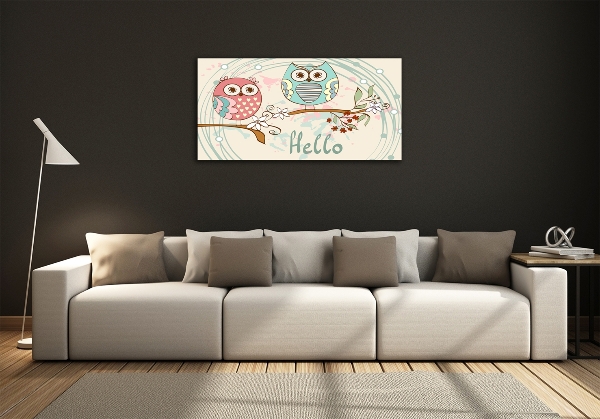 Printed glass wall art Owls