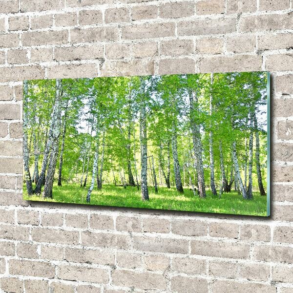 Glass wall art Birch