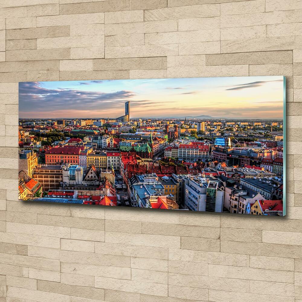 Glass art print Panorama of Wrocław