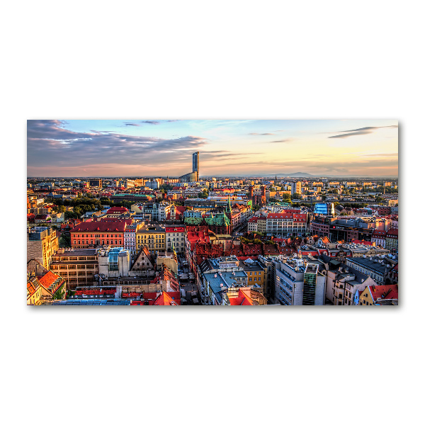 Glass art print Panorama of Wrocław