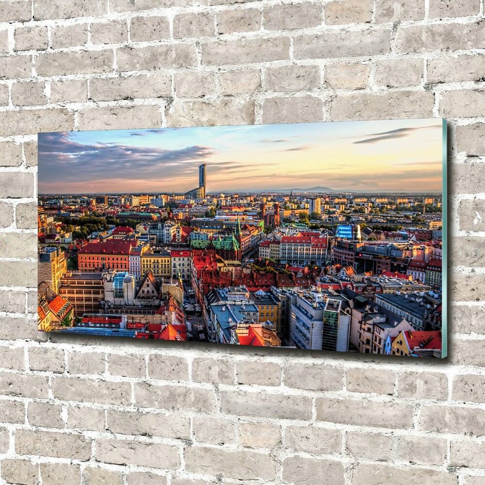 Glass art print Panorama of Wrocław