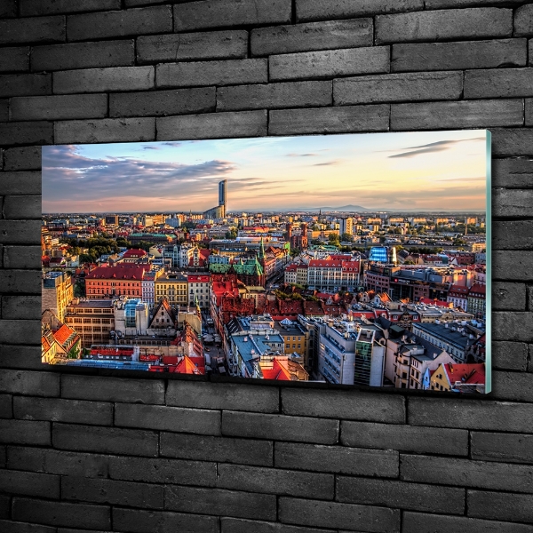 Glass art print Panorama of Wrocław