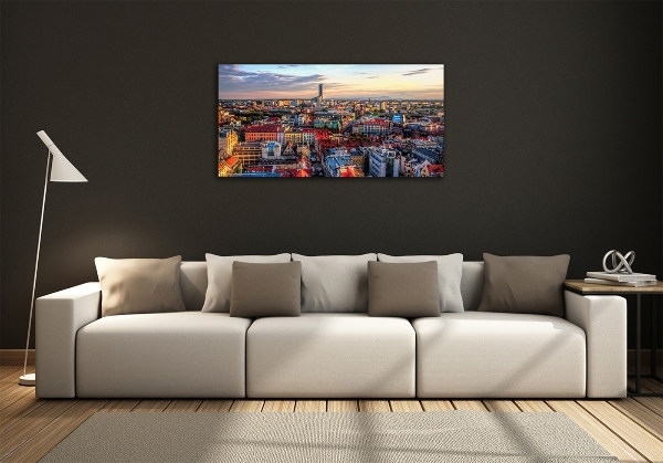 Glass art print Panorama of Wrocław